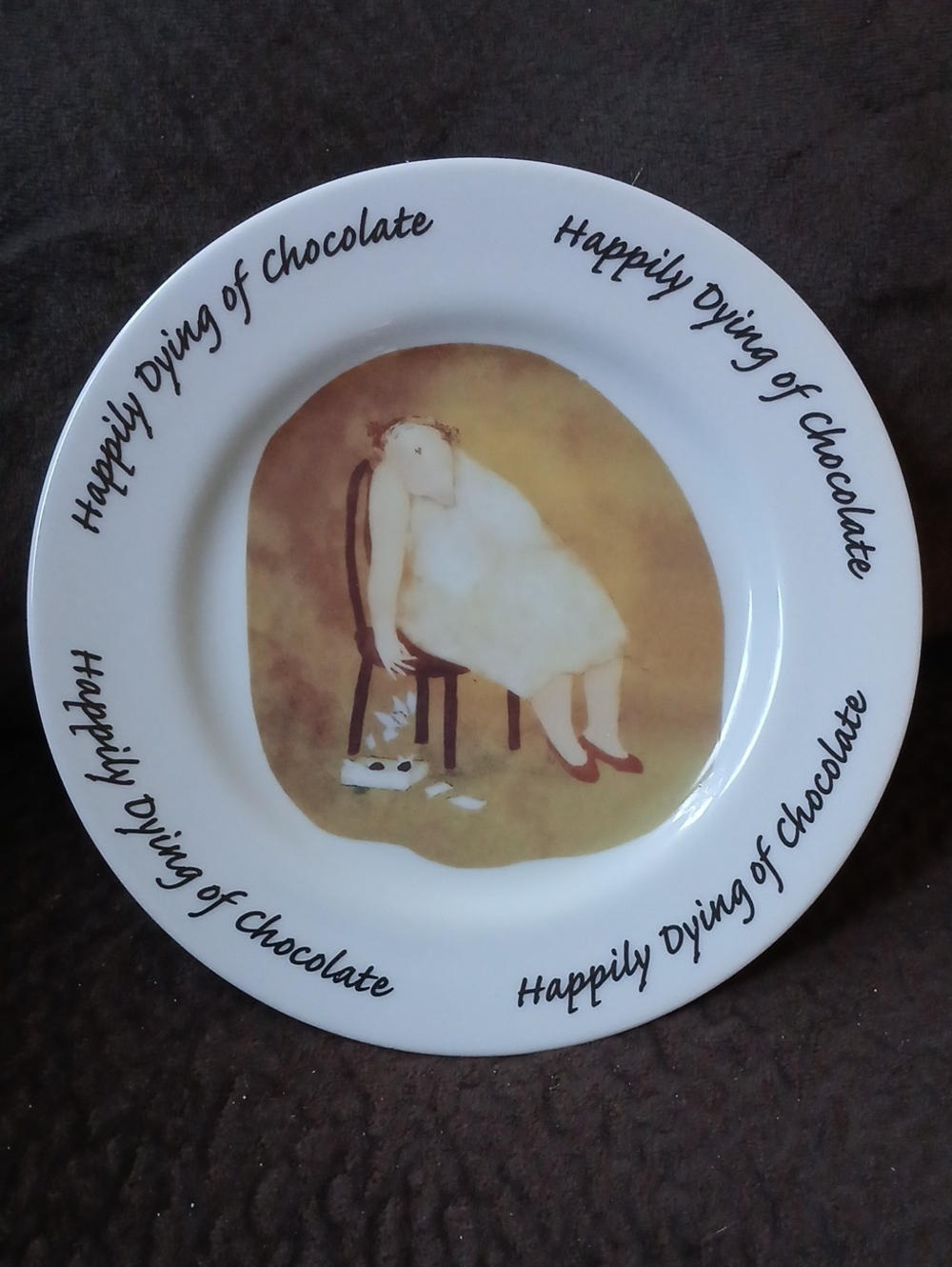 Erika Oller by House of Prill 7.5" Dessert Plate "Happily Dying of Chocolate"
